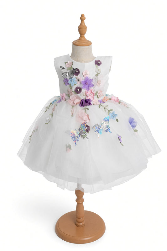 White Snowflake Princess Gown