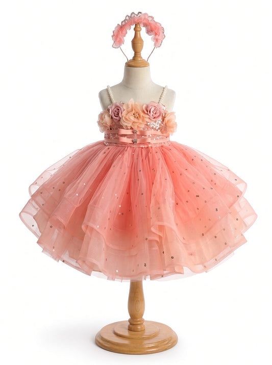 Pink Blossom Tulle Dress