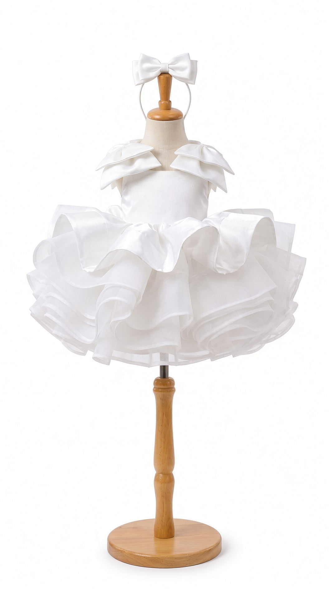 White Petal Cascade Dress