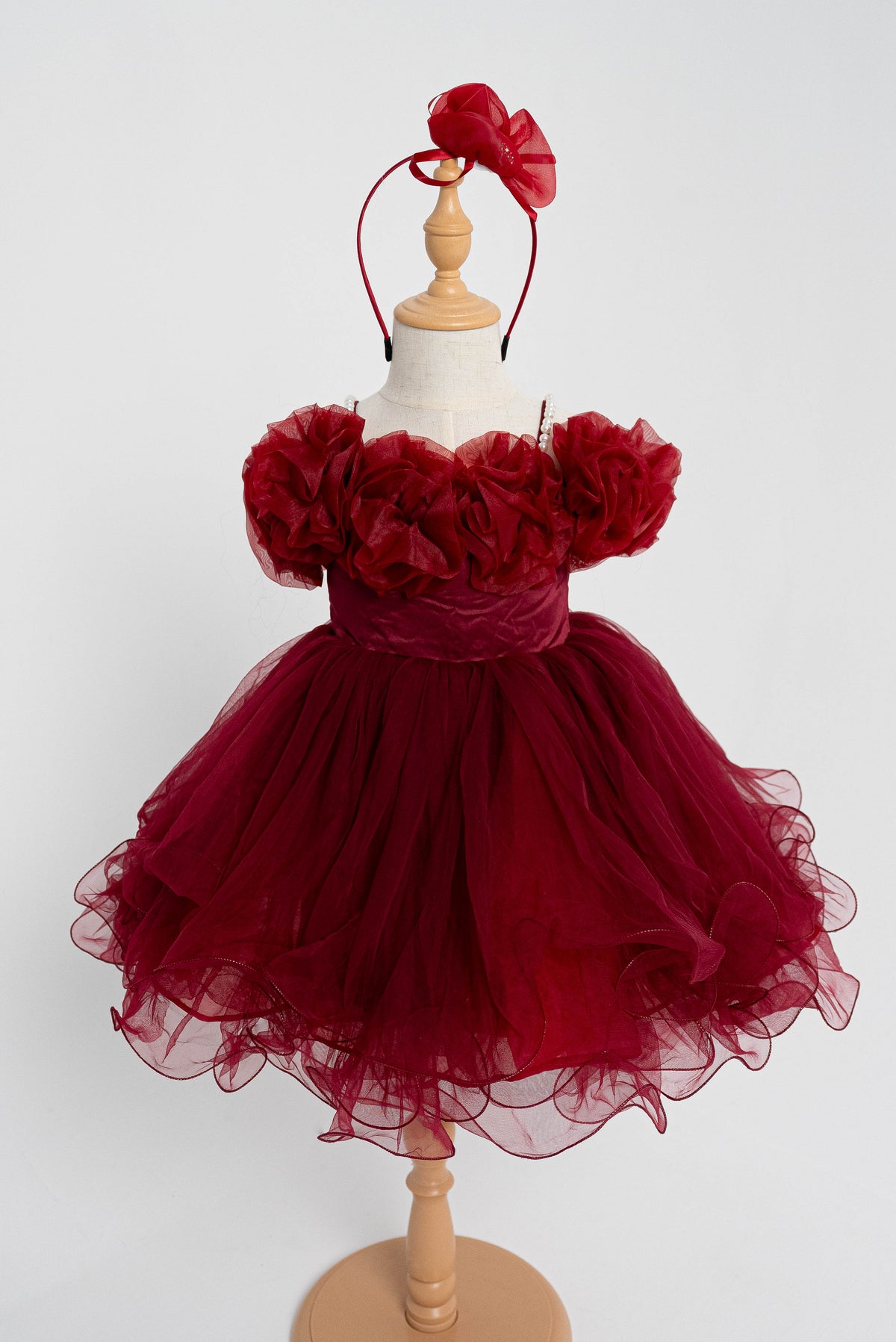 Burgundy Royale Tulle Gown