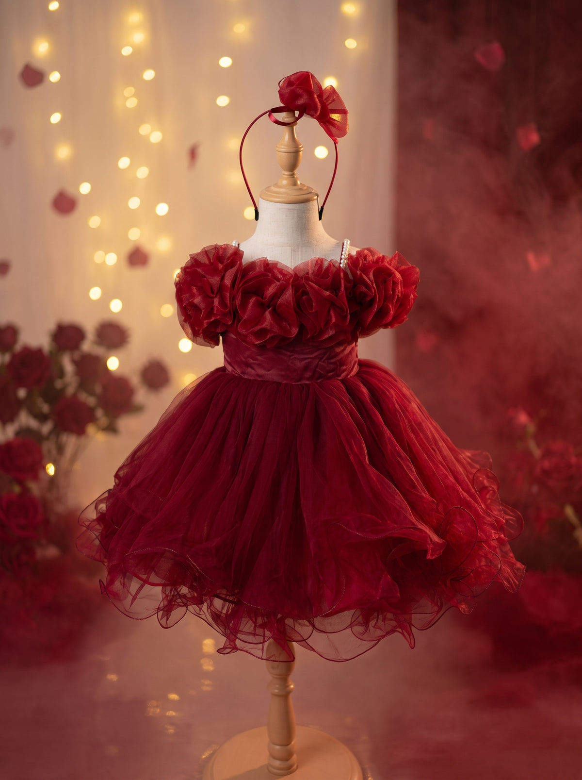 Burgundy Royale Tulle Gown