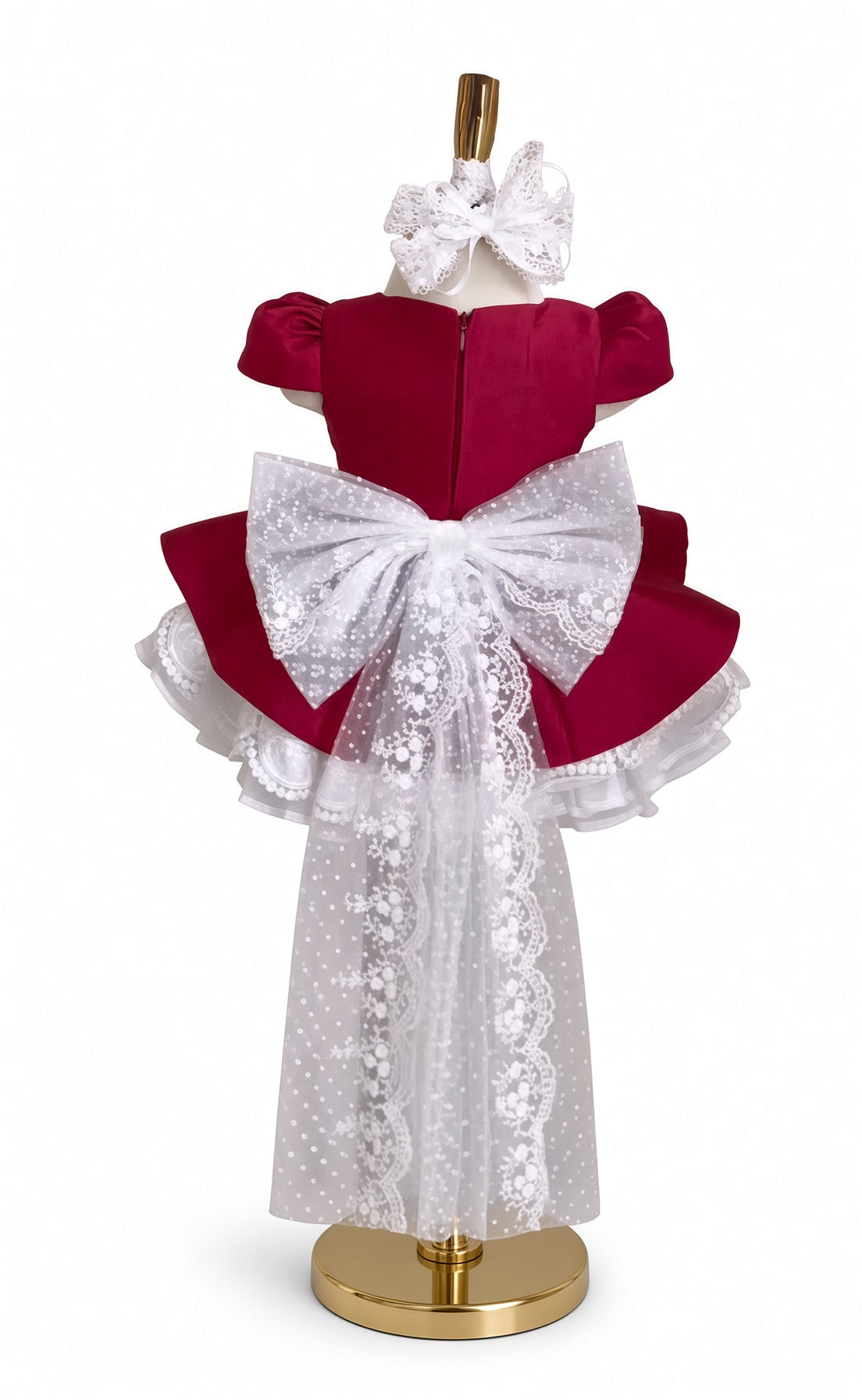 Burgundy Snow Lace Princess Dress
