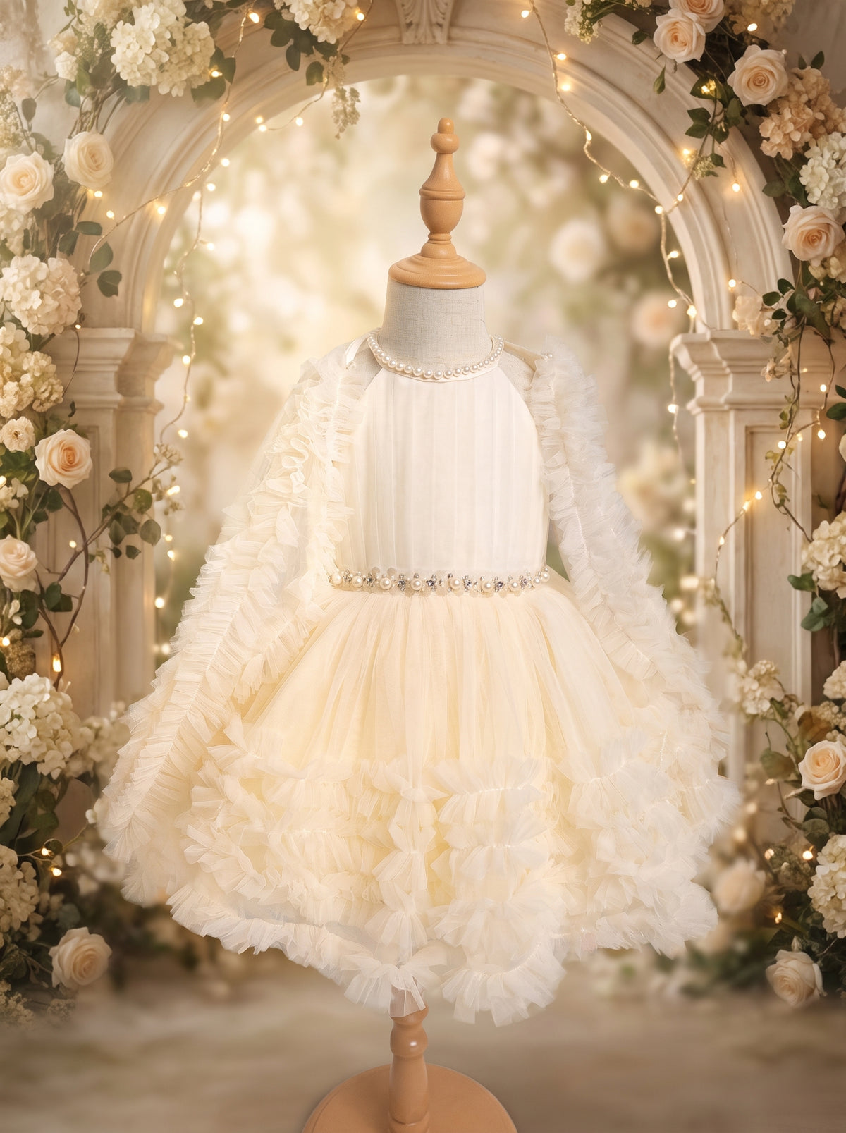 Cream Pearl Princess Dress
