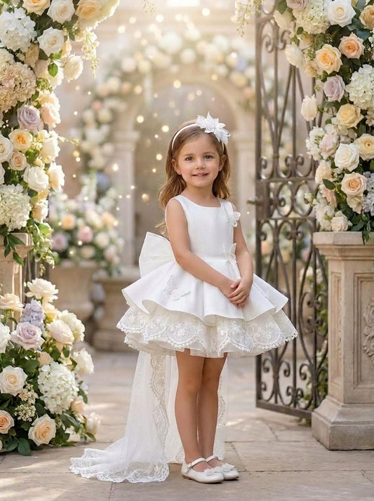 Snowfall Bow Princess Dress - Bella Twirls