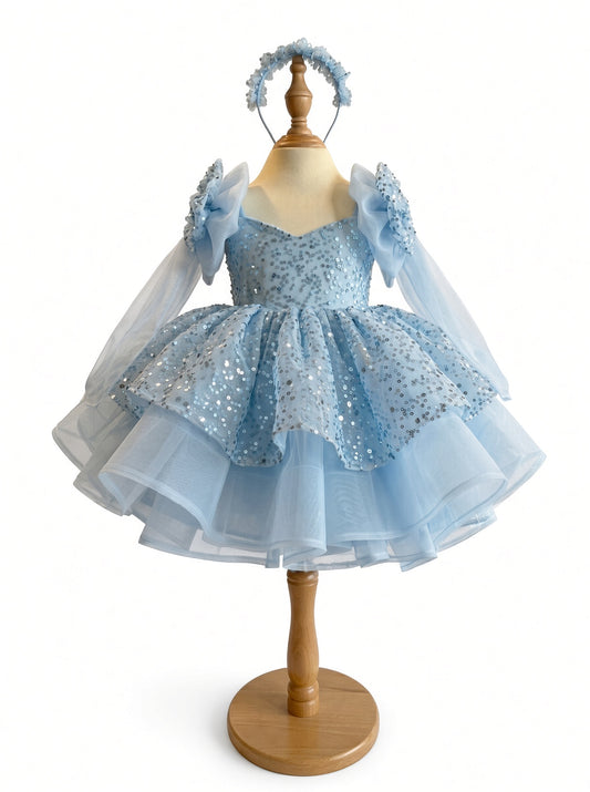 Blue Blossom Cascade Dress
