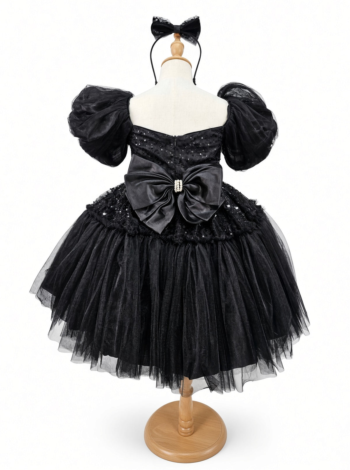 Midnight Tulle Cape Dress