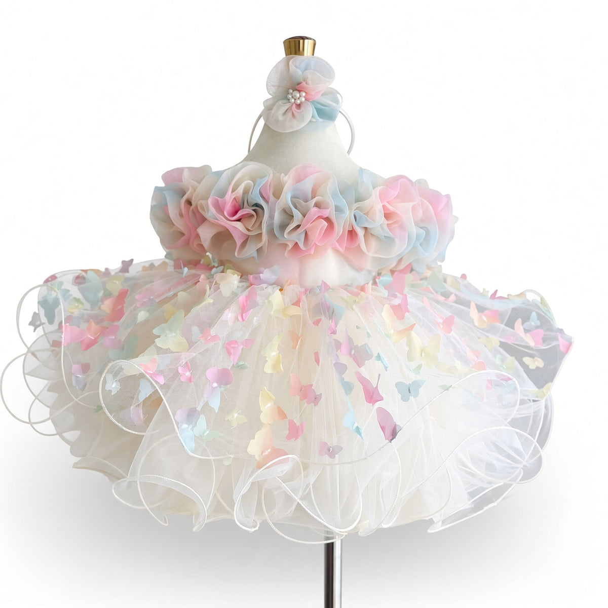Cream Rainbow Butterfly Gown