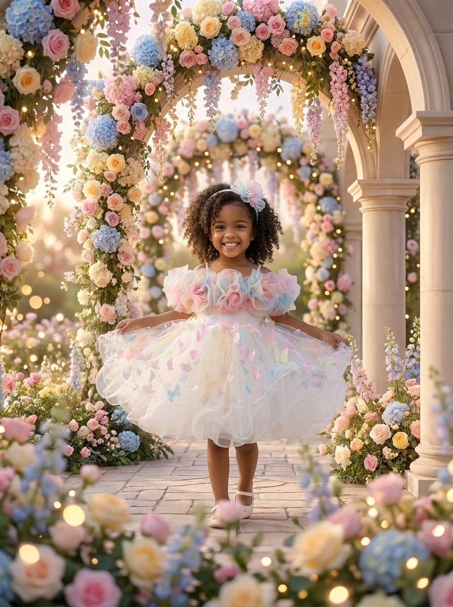 Pastel Rainbow Aurora Gown