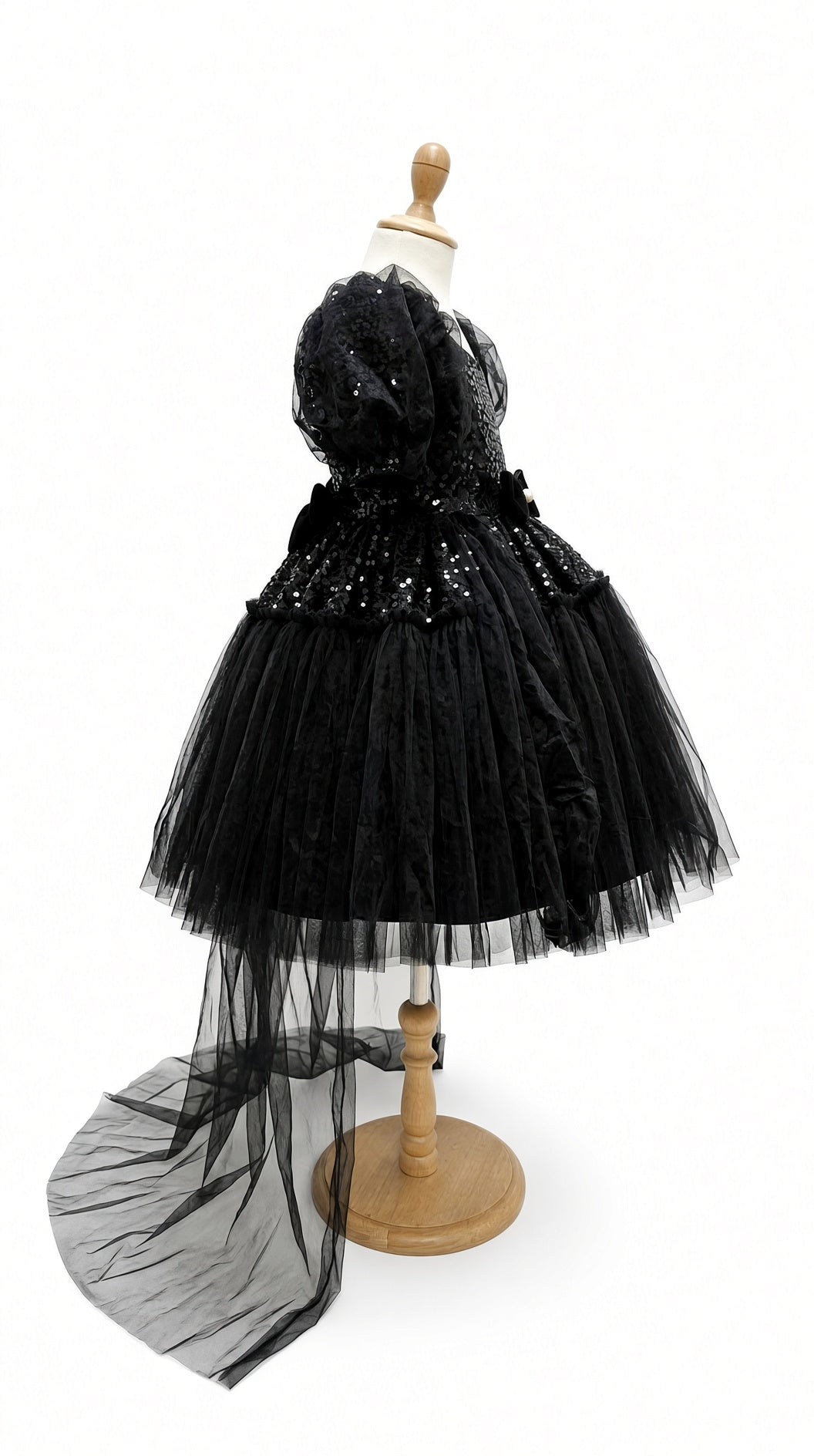 Midnight Tulle Cape Dress
