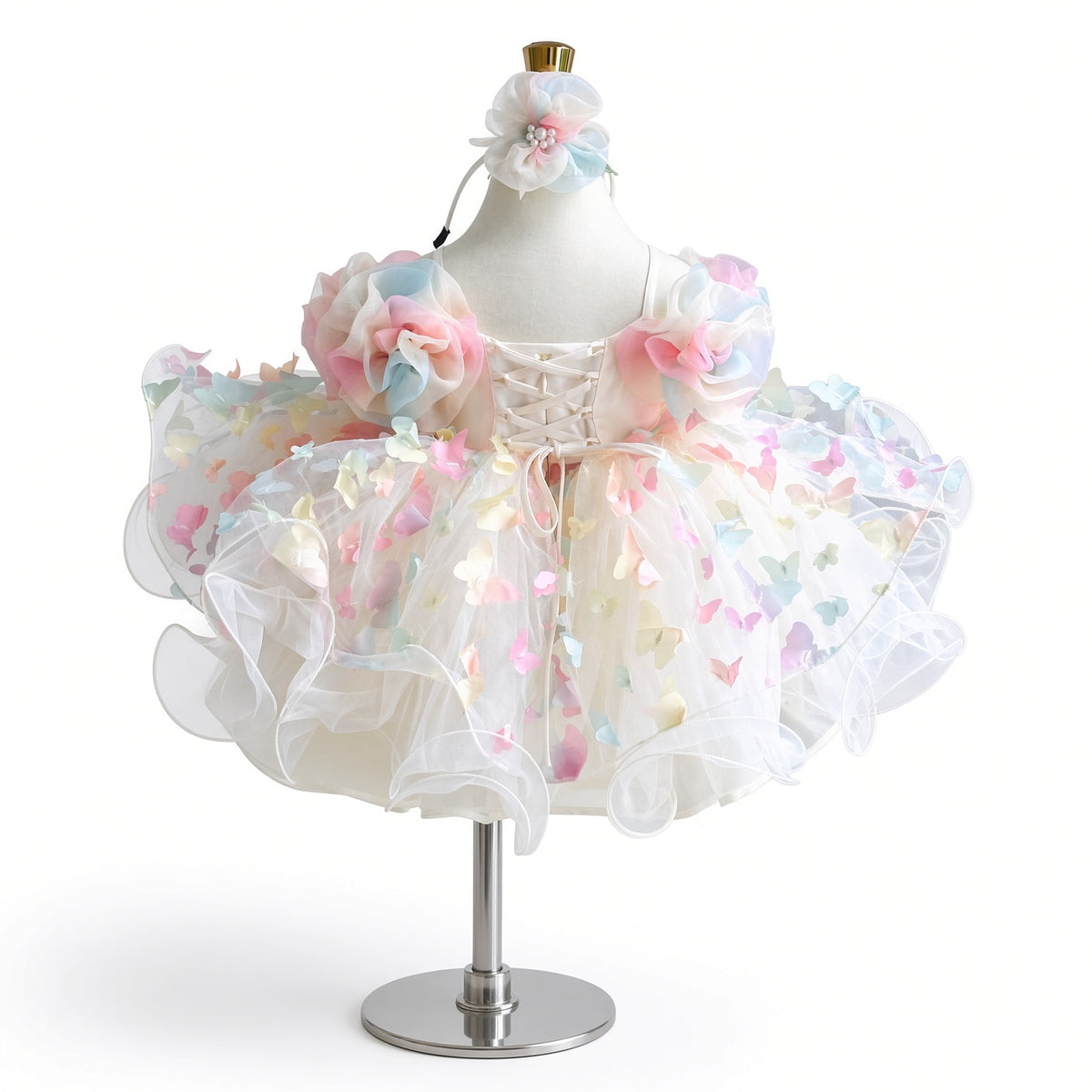 Cream Rainbow Butterfly Gown