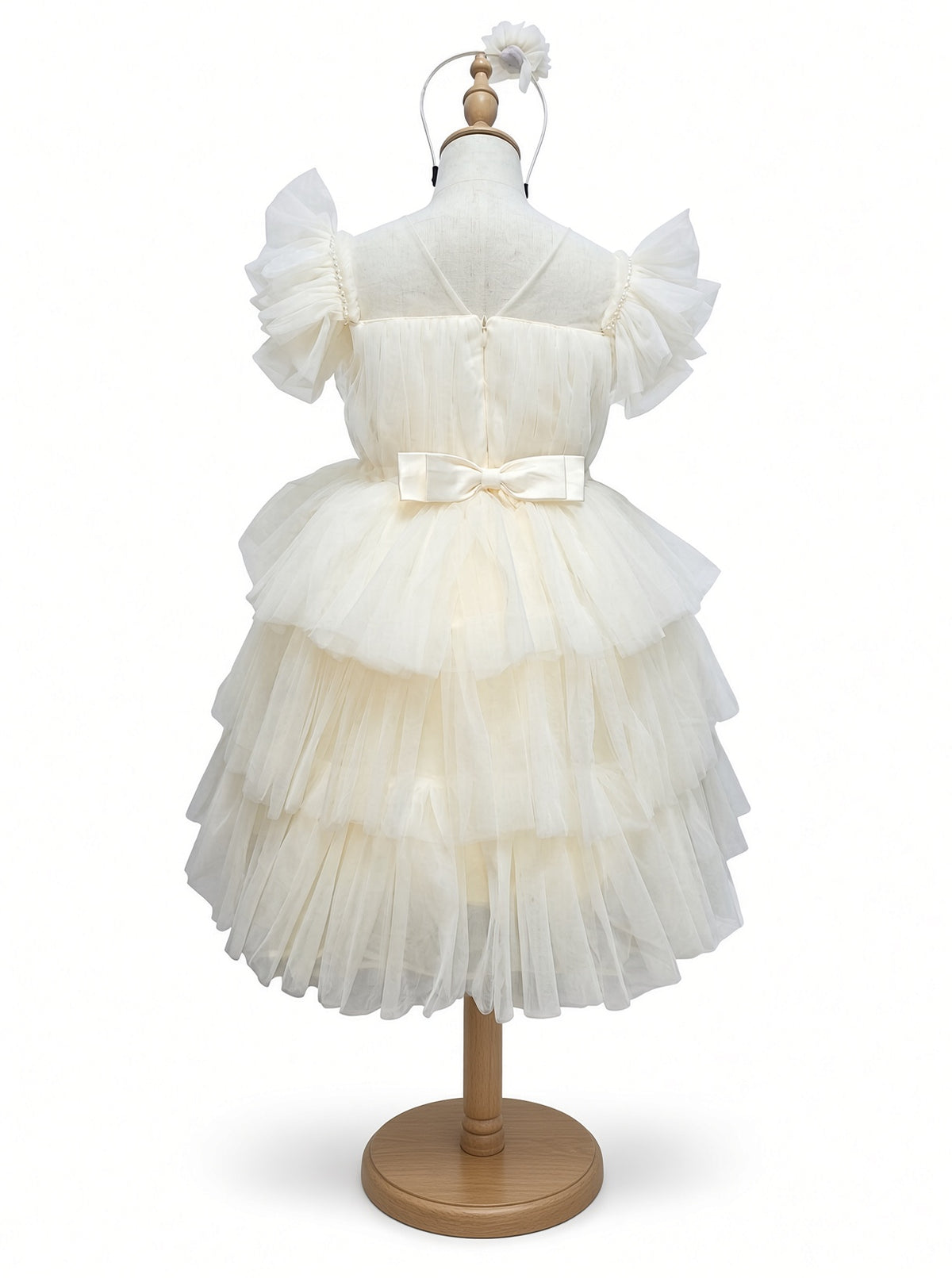 Cream Cloud Ruffle Dress